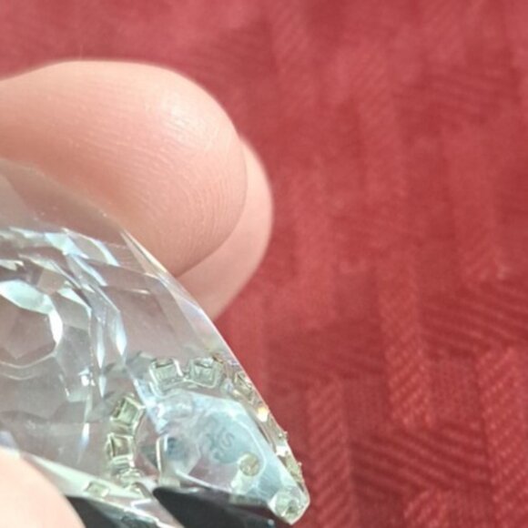 Vintage Iris Arc Crystal Mother Cat & Kitten Figure Blue Eyes Rhinestone Collar - Picture 5 of 6